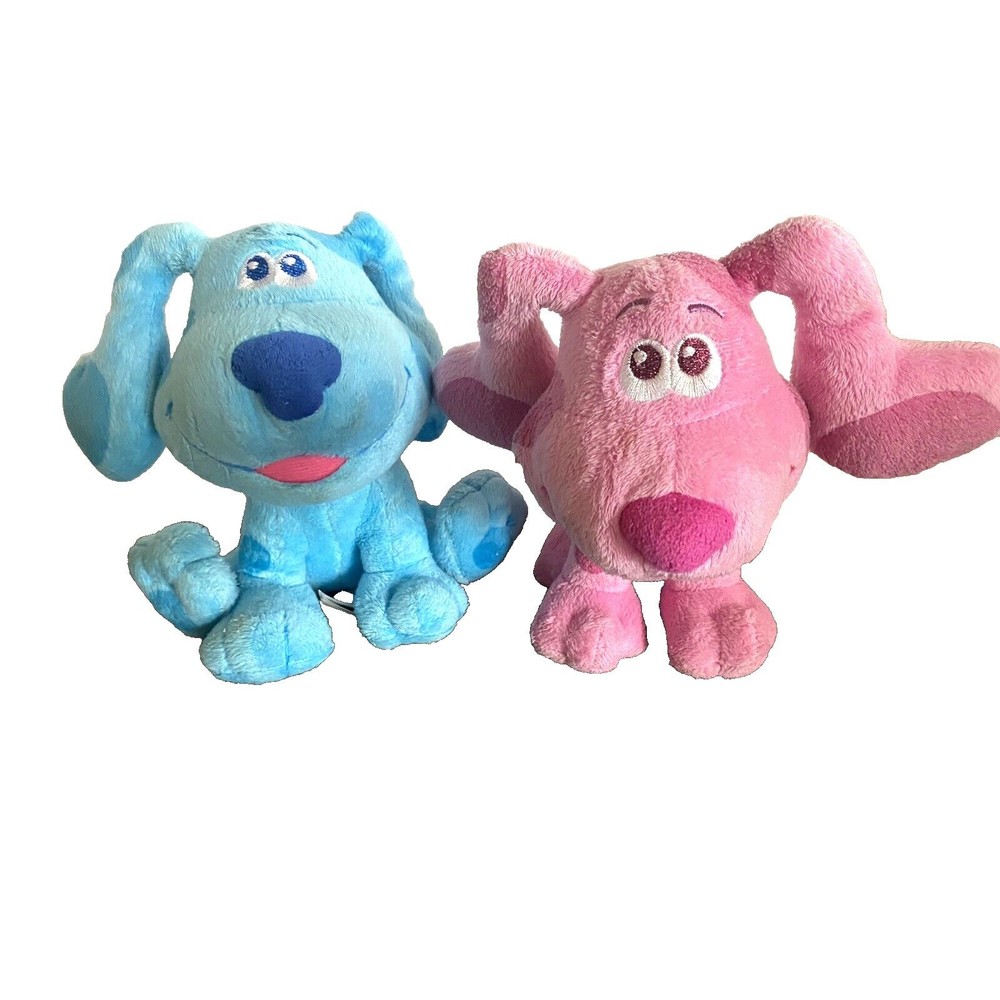Blues Clues Plush Lot Dogs Blue Magenta Stuffed Animals Cute! Set Of 2 Pups